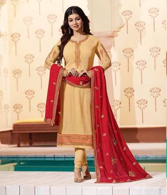 Yellow printed georgette salwar 1