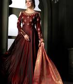 Maroon printed georgette salwar