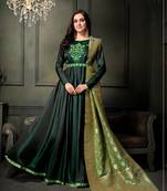 Green printed georgette salwar