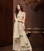 White printed georgette salwar