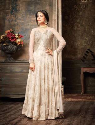 White printed net salwar 1