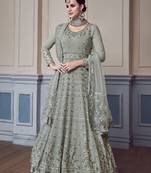 Grey printed georgette  salwar