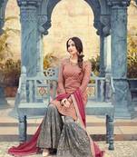 Maroon printed georgette salwar