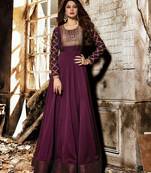 Purple printed georgette salwar