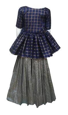 Girl Blue Lehenga Choli Set  2