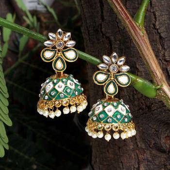 Green jhumkas 1