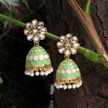 Green jhumkas 1