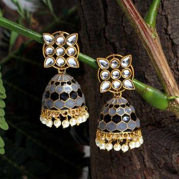 Grey jhumkas 1