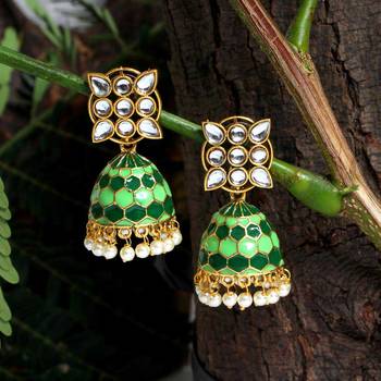 Green jhumkas 1