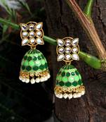 Green jhumkas