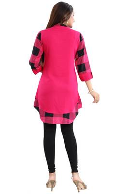 Pink embroidered rayon kurtas-and-kurtis 2