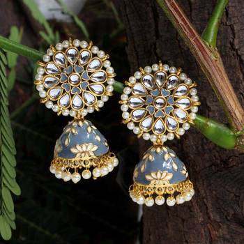Grey jhumkas 1