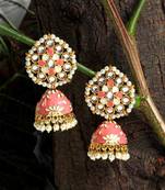Pink jhumkas