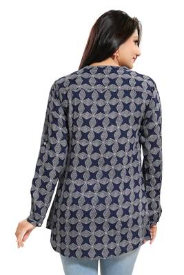 Navy-blue printed rayon kurtas-and-kurtis 2