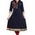 Navy-blue embroidered rayon kurtas-and-kurtis