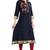 Navy-blue embroidered rayon kurtas-and-kurtis