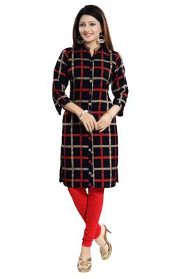 Black printed crepe kurtas-and-kurtis 1