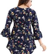 Navy-blue printed crepe kurtas-and-kurtis