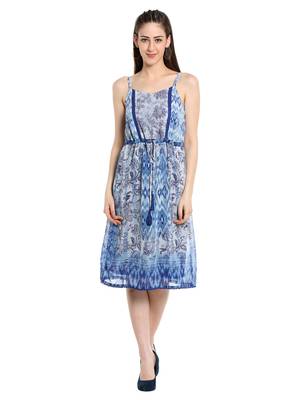 Blue woven polyester dresses 1