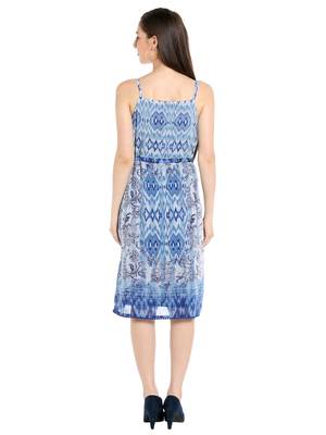 Blue woven polyester dresses 2