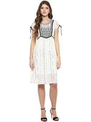 Cream woven viscose dresses 1