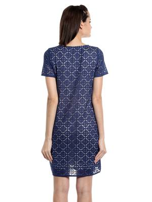 Blue woven polyester dresses 2