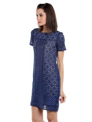 Blue woven polyester dresses 3