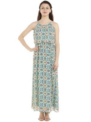 Multicolor woven polyester maxi-dresses 1