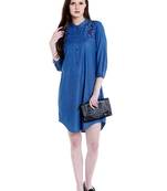 Blue woven viscose dresses