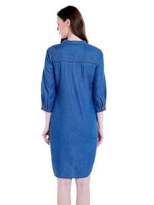 Blue woven viscose dresses 2