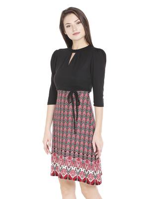 Maroon woven polyester dresses 3