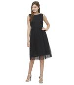 Black woven polyester dresses