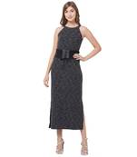 Black woven polyester dresses