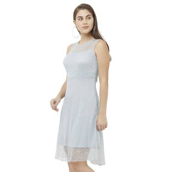 Blue woven nylon dresses 3