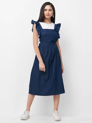 Blue woven viscose dresses 1