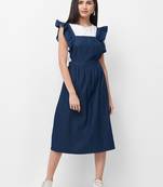 Blue woven viscose dresses