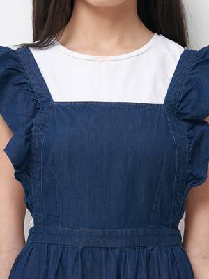 Blue woven viscose dresses 5