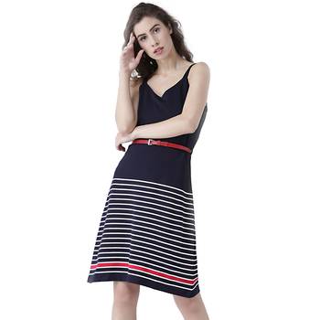 Blue woven viscose dresses 1