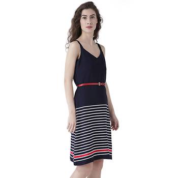 Blue woven viscose dresses 2