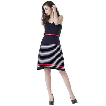 Blue woven viscose dresses 5