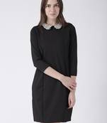 Black woven polyester dresses