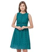 Green woven viscose dresses