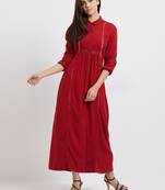 Red woven viscose dresses