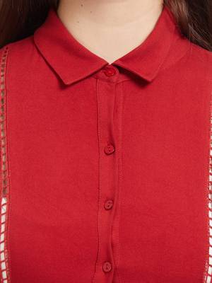 Red woven viscose dresses 5
