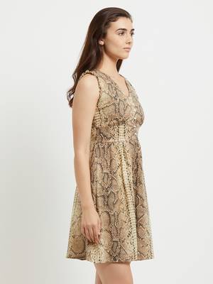 Beige woven polyester dresses 3