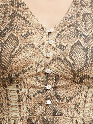 Beige woven polyester dresses 5