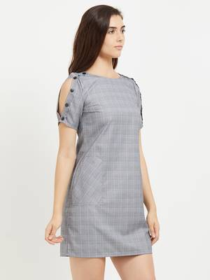 Grey woven polyester dresses 2