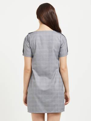 Grey woven polyester dresses 3