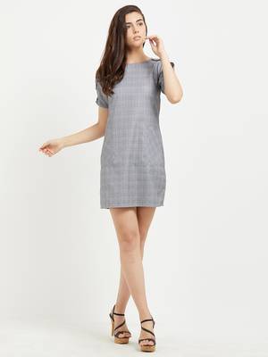 Grey woven polyester dresses 4