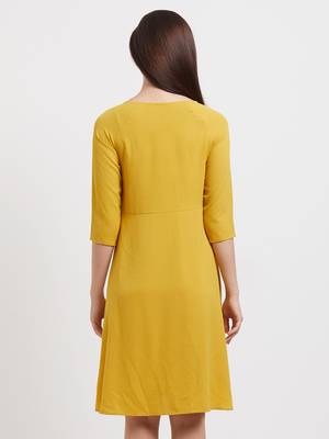 Yellow woven polyester dresses 4